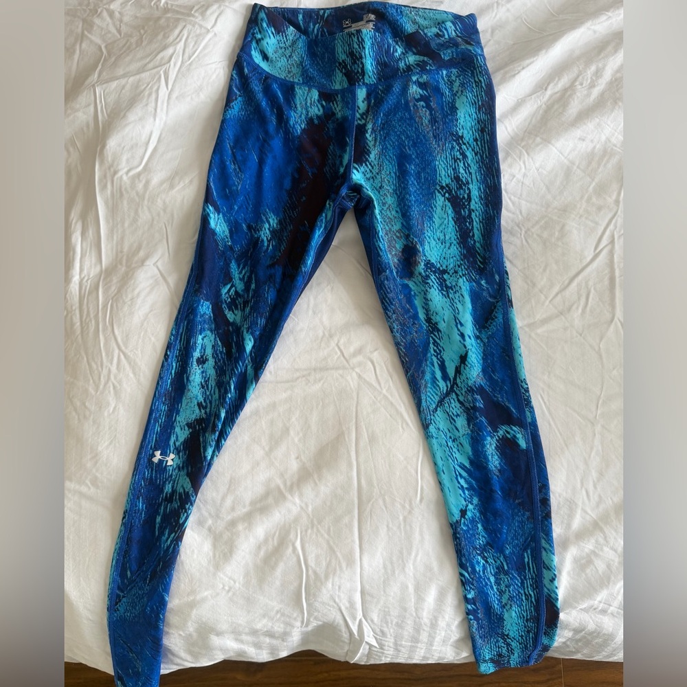 Under Armour Blue and Black Compression Leggings